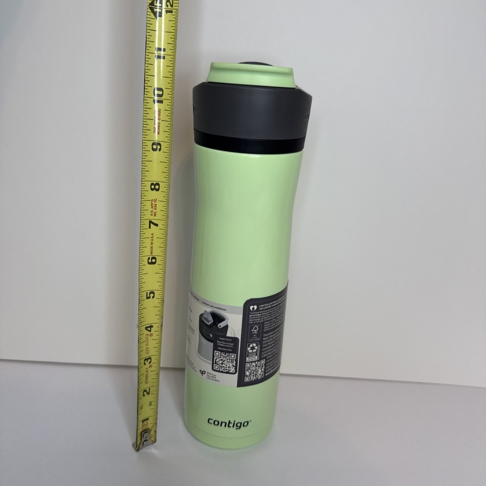 Contigo 24 oz. Ashland Chill Insulated Stainless Steel Water Bottle Green NEW - Picture 12 of 16